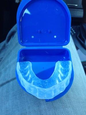 Custom folded mouth guard, clear. But you can get any color.