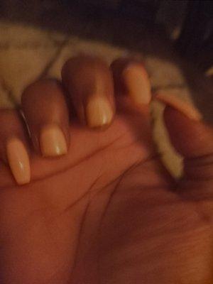 (Left ring and middle fingers) Nails broke on 7/24. The full-set was done on 7/22.