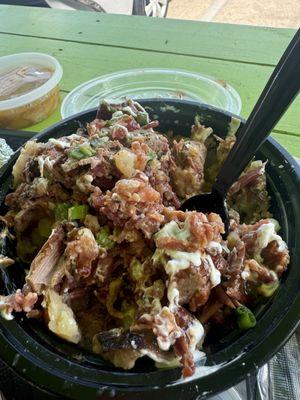 Potato bowl with cubed brisket