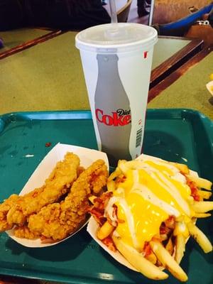 Chicken Tenders with Ranch & Bacon fries