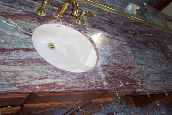 Restored marble vanity