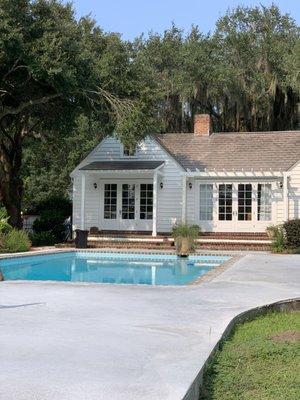 Another view of the pool against the back-drop of the house.