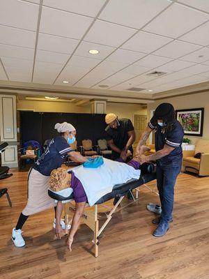 Schedule Staff Massages at your Nursing Home, Independent Living, or Assisted Living.