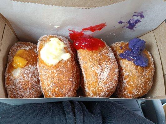 Mango, Pina Colada, Strawberry and Ube malasadas