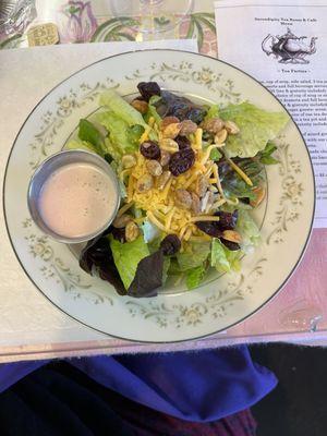 Salad with a house made creamy raspberry vinaigrette