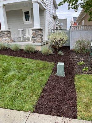 Mulch installed