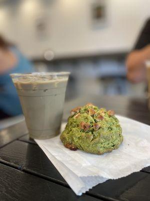 Hojicha latte and matcha white chocolate scuffin