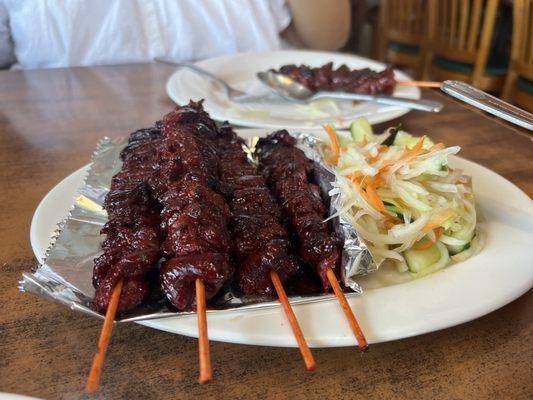 Beef skewer $15 per plate