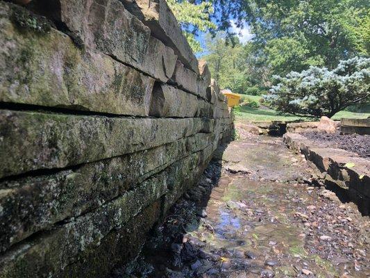 Pond and stacked wall repair