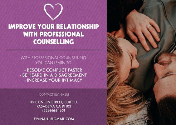 Professional counseling can improve the sense of intimacy in a relationship