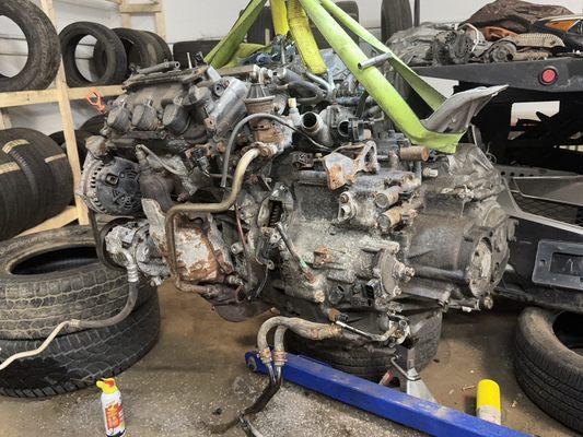 2009 Acura TL Engine and Transmission removal for Transmission replacement