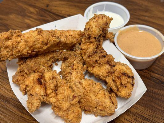 Fresh hand breaded chicken