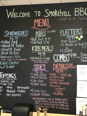 Chalk board and daily specials