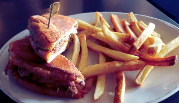 Cuban sandwich and fries