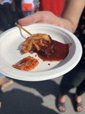 Liberty Food & Wine Exchange - pork belly, bbq sauce and kimchi.  Yum!!!