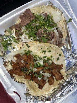 Lengua y tripas, beef tongue and crispy small intestines