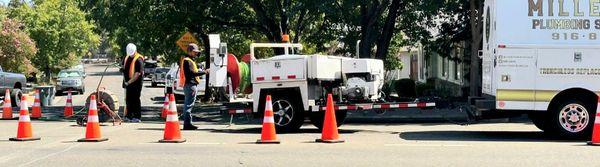 MPS crew safely hydrojetting public storm drain lines in Loomis, CA.