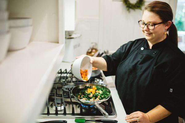 Your chef cooks three family size dinners in your home