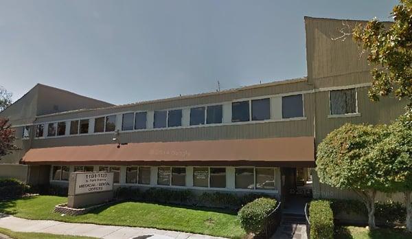 The medical complex we are located in viewed from the street (courtesy of Google Maps Street View). You can see our window!