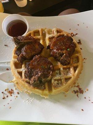 Lamb chops and waffle