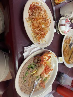 Huevos Rancheros plate w/ a side of hash browns!