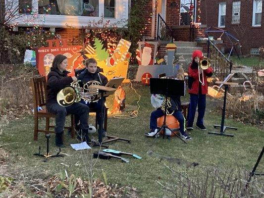 My family makes music together during quarantine when everything else has stopped.