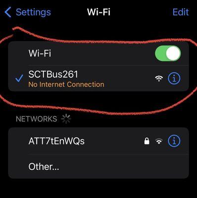 757 Bus rarely has working WIFI as shown in photo - No Internet