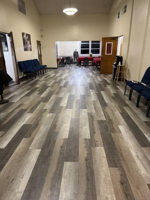 Commercial vinyl plank flooring is a great option for high traffic rooms