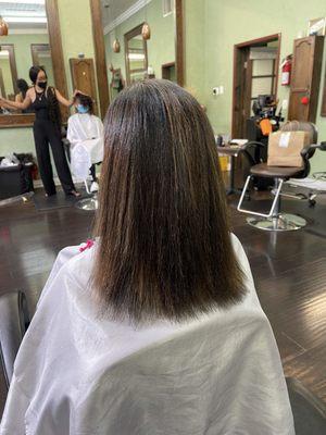 Split ends and color damage August 2021