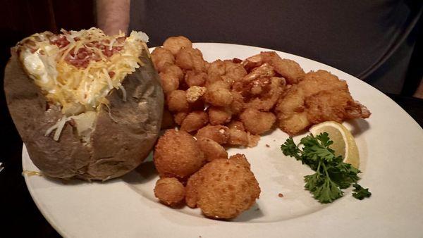 Popcorn shrimp and fried shrimp