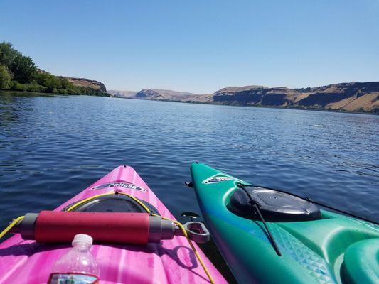 Kayaking along on the Columbia. * Peach Beach RV Park * July 2021