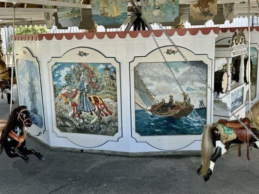 Beautiful paintings on the carousel!