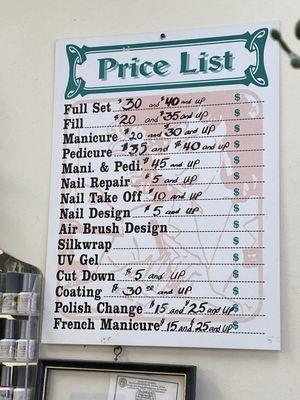 Price list