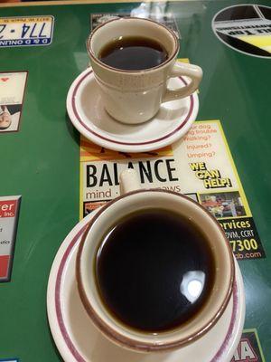 Coffee in a cup & saucer!