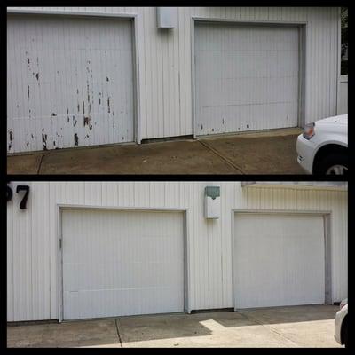 Before and after garage door