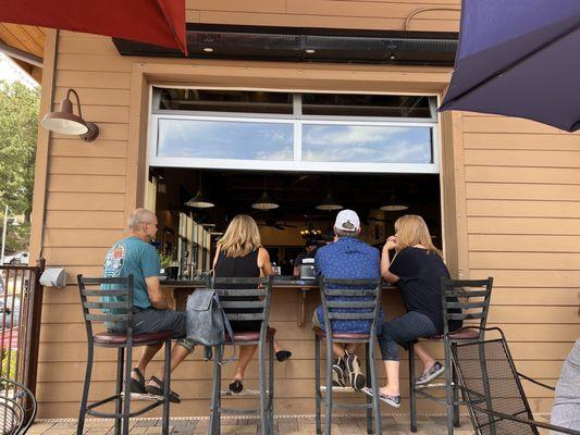 Outdoor bar seating