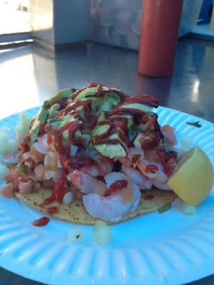 Shrimp Tostada yummy