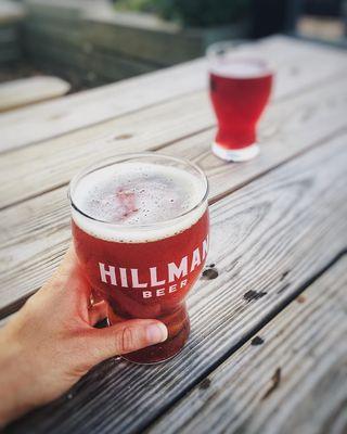 Enjoy a Hillman Beer from the outside yard, covered back area or insise!