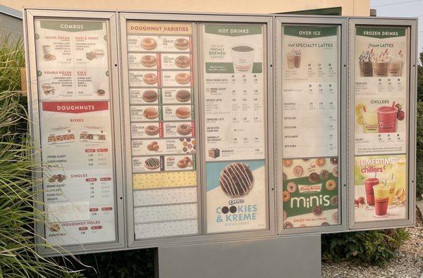 Drive through menu