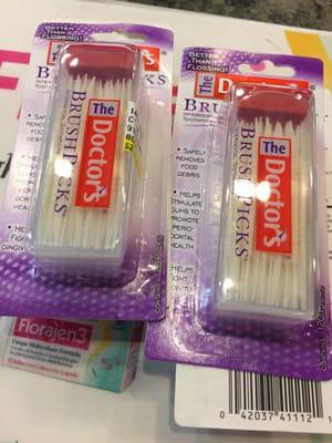 Doctor's Brush Picks. Not easy to find. Great to use after all your food injestion...