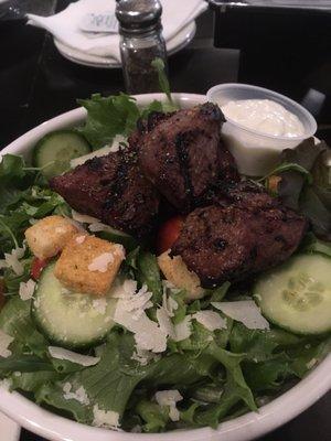 Steak tip salad (no onion) ROCKS