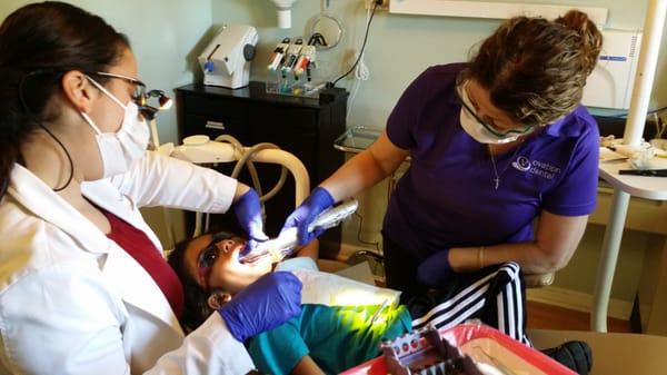 Dahani getting his cavity filled.