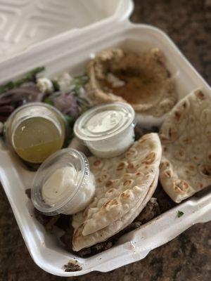 Steak Shawarma with Tahini Sauce Plate