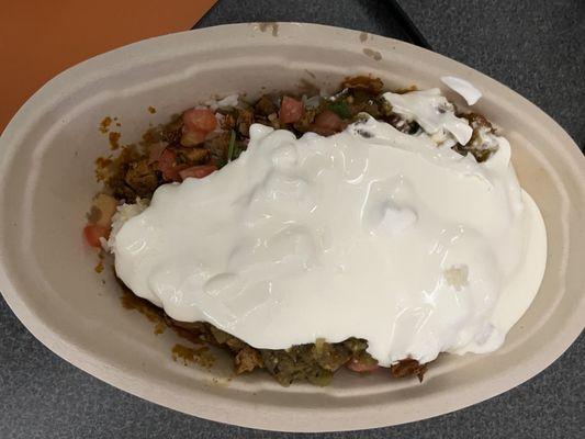 I asked for a tiny bit of sour cream, and this is what I got