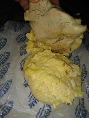 Open grilled chicken egg and cheese