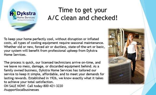 Time to get your A/C clean and checked!