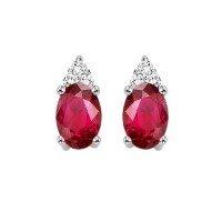 Genuine ruby and diamond earrings, This style is available in all the birthstones