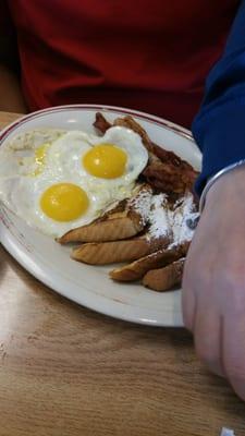 French Toast Sunnyside up eggs bacon