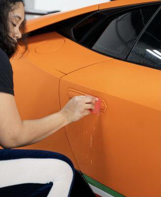 Getting the Lamborghini wrapped