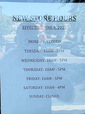 New hours!